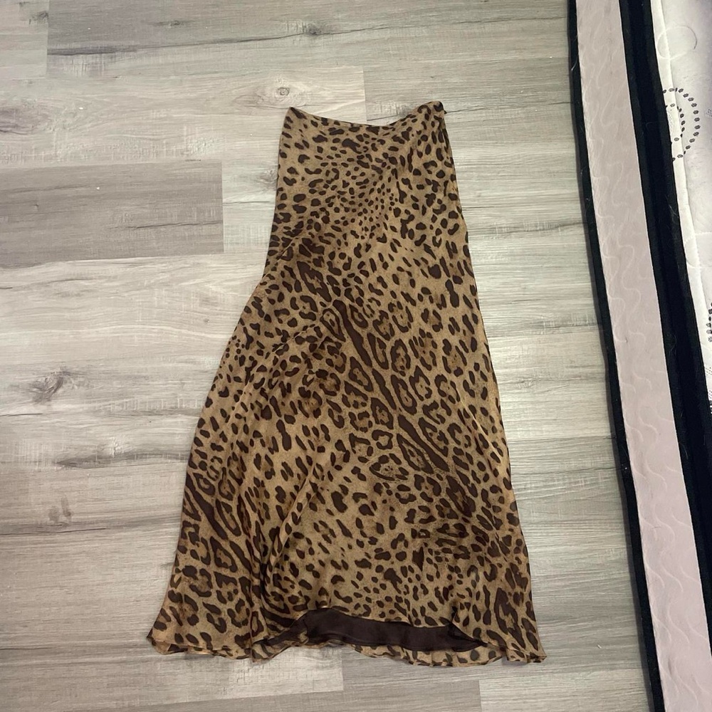 Rat & Boa Leopard Print Midi Skirt - Brown